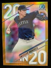 2020 Bowman Draft Chrome EMERSON HANCOCK Rookie 20 In 20 GOLD REFRACTOR #44/50 