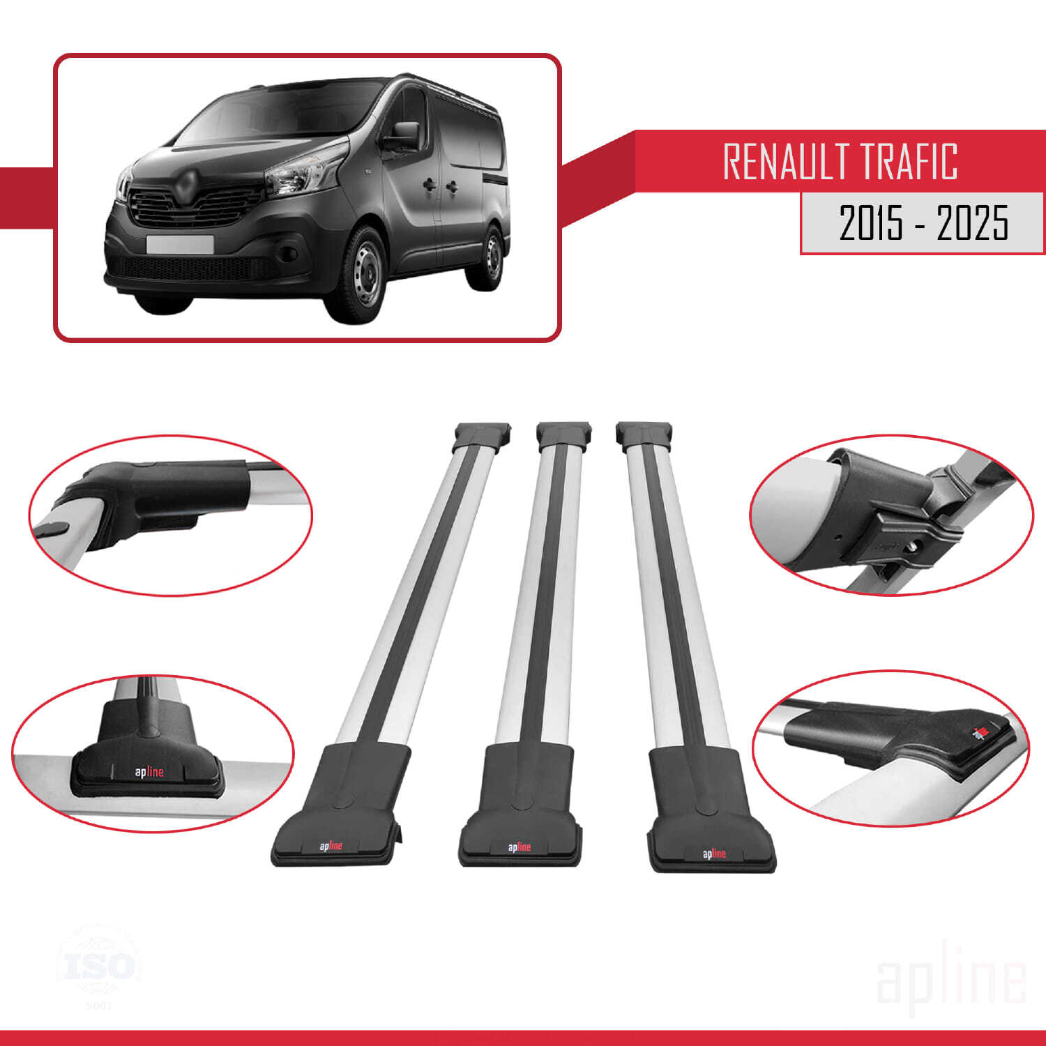 Barres de Toit longitudinales Renault Trafic 3 Finition Premium - 4