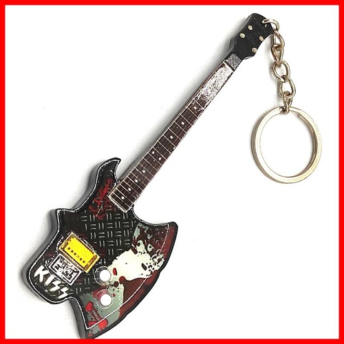 KISS -GUITARE MINIATURE PORTE CLÉ ! AXE BASS BLOOD Gene SIMMONS Hache Hard Rock - Photo 1 sur 10