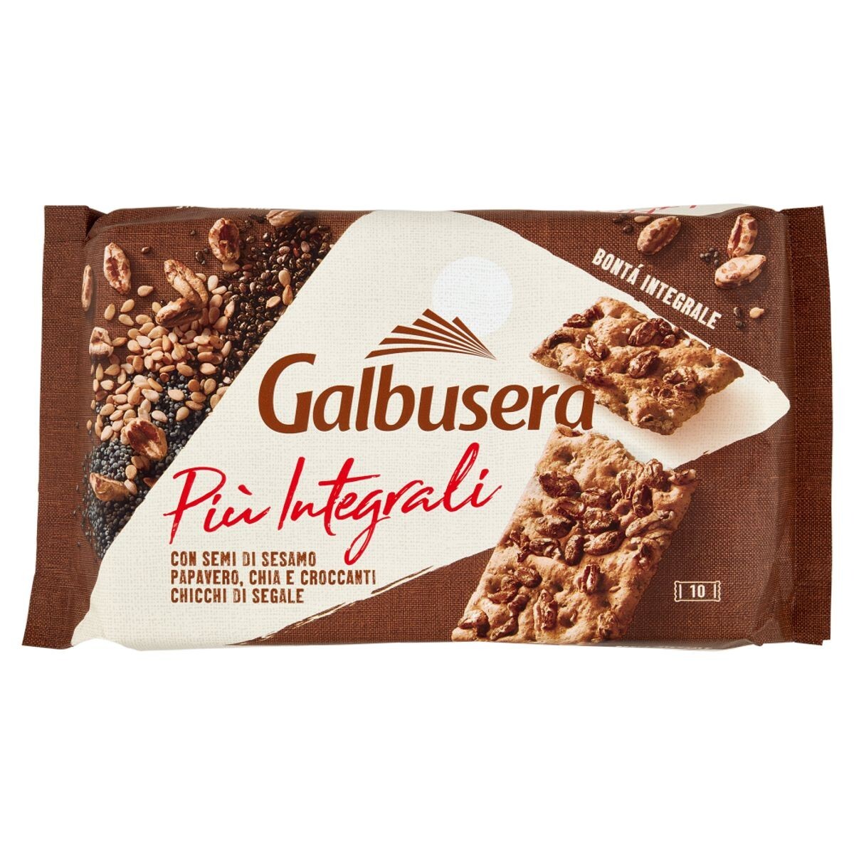 Galbusera Cracker Semillas de Sésamo, Amapola, Chia Y Granos De Centeno 10x38 Gr