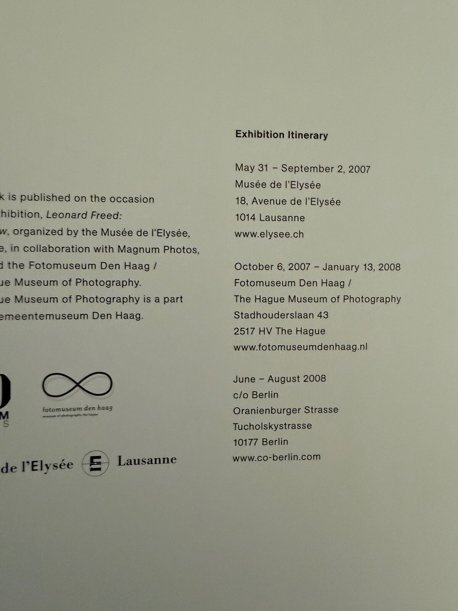 LEONARD FREED: WORLDVIEW -Photography Book - Hardcover In