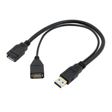 USB 3.0 Male to Dual USB Female Extra Power Data Y Extension Cable for 2.5 Disk