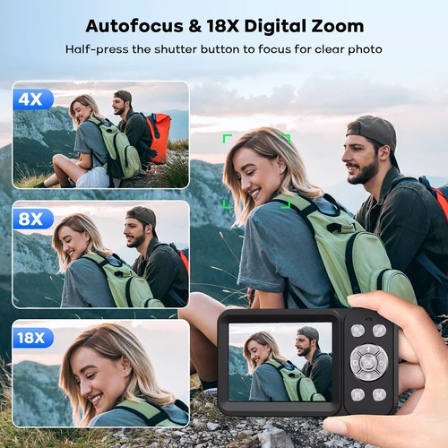 Fotoapparat Digitalkamera 4K 64MP 18X Zoom Autofokus Kamera mit Zwei Bildschirme - Bild 6 von 10