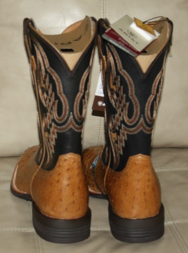Ariat Mens Dagger Western Boot Antique Saddle Fq Ostrich/Bohemian Black 11 D - Picture 8 of 11