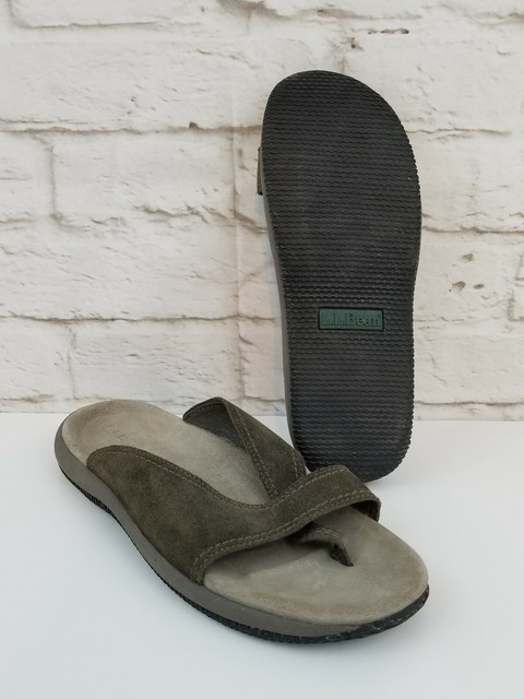 LL Bean Womens Suede Leather Sandals Flip-flops Size 8 Green Casual 0 WU55 04 | eBay