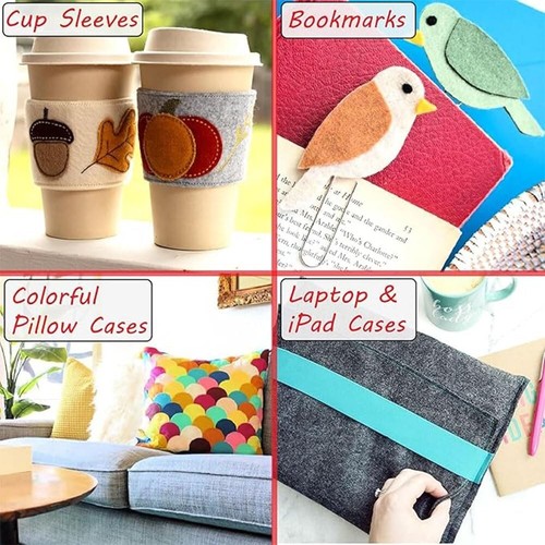 A4 Size Sheet Pack of 20 Bright Multicolor Stiff Felt 1mm Thick Paper for Craft - Picture 292 of 293