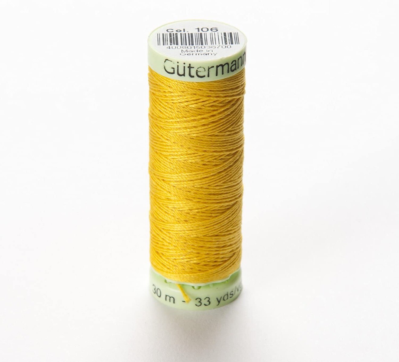 GUTERMANN - 30mt - FILO PER ASOLE 100% POLIESTERE - COLORE GIALLO ORO 106