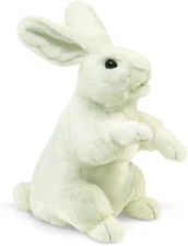 Folkmanis Standing White Rabbit Hand Puppet