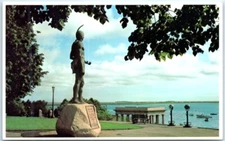 Postcard - Statue of the Indian Chief Massasoit, Overlook Plymouth Rock & Harbor