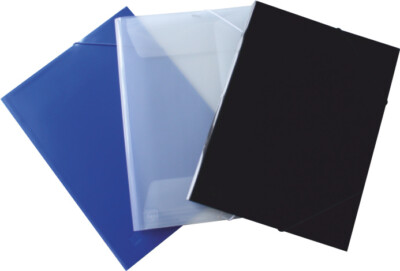 EXXO Eckspanner Gummizugmappe DIN A3 PP Gummizug Einschlagmappe versch. Farben