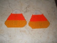 HANDMADE PLASTIC CANVAS HALLOWEEN MAGNETS SET OF 2