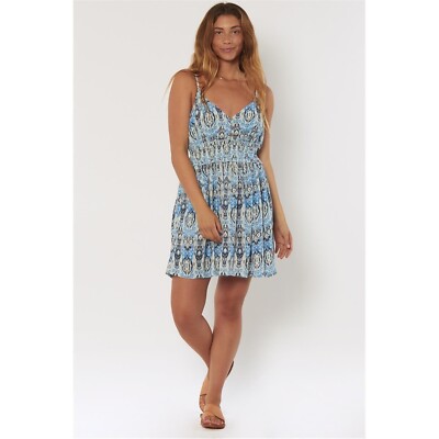 SISSTREVOLUTION - Womens Pandawa Woven Dress - Ocean - Summer/Beach Mini Dress