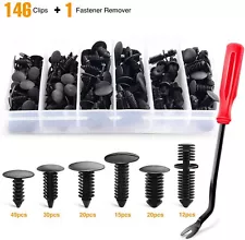 GOOACC 146PCS Nylon Bumper Shield Retainer & Double End Xmas Tree Retainers Clip