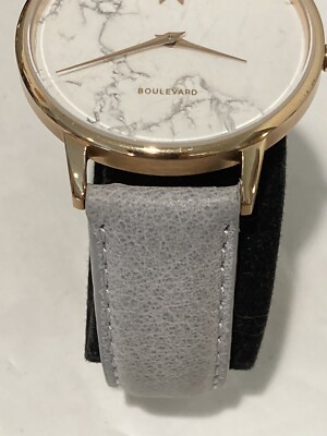 MVMT Boulevard Beverly Marble and Rose Gold and Gray Watch bands with Bracelet MVMT Beverly Marble Watch Rose Gold Grey Leather Band  main image 4