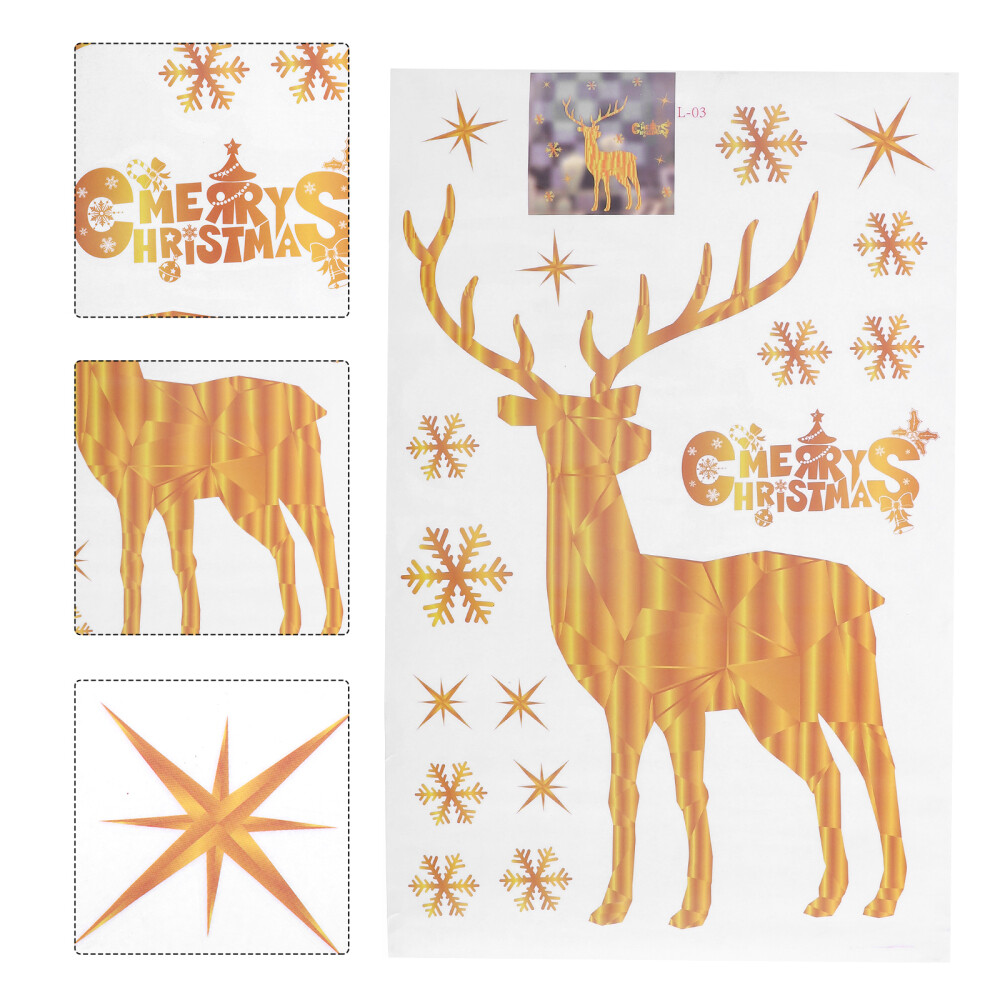 2 Pcs Christmas Window Stickers Pvc Shopwindow Decal Merry Wall Decor