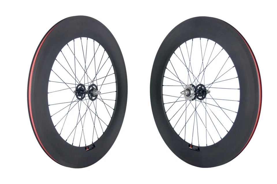 Fixed Gear 700C Track Bike Carbon Wheels 88mm Carbon Wheelset Clincher 17 Teeth - Image 4 of 4