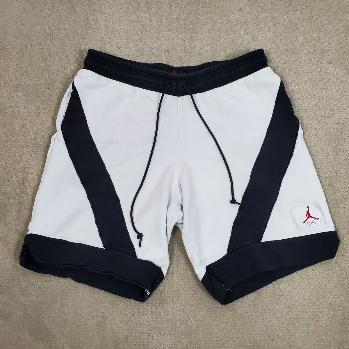Jordan Shorts Mens Medium White Black Flight Loop Training Air