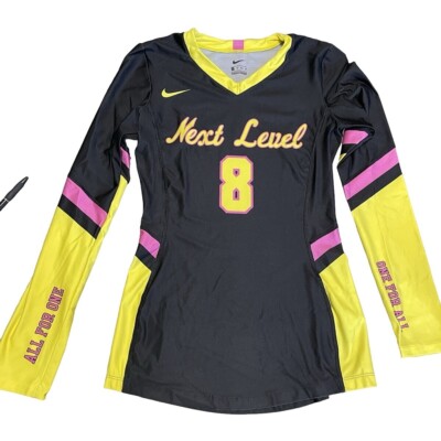 Nike Volleyball Jersey Next Level Women XS Black Neon Pink All For One #8