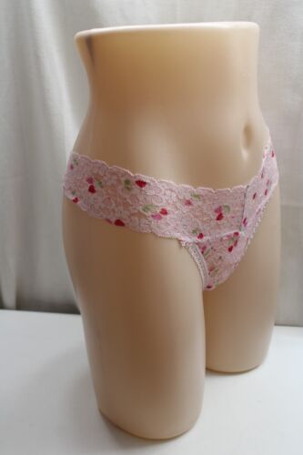 Cute Jessica Simpson Pink Nylon Floral Lace&Hearts Low Rise Thong Panties SMALL - Picture 2 of 8