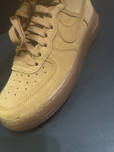 Sz 5Y - NIKE AIR FORCE 1 HIGH LV8 3 (GS) ‘WHEAT’ WMNS 6.5 NEW - Picture 7 of 12
