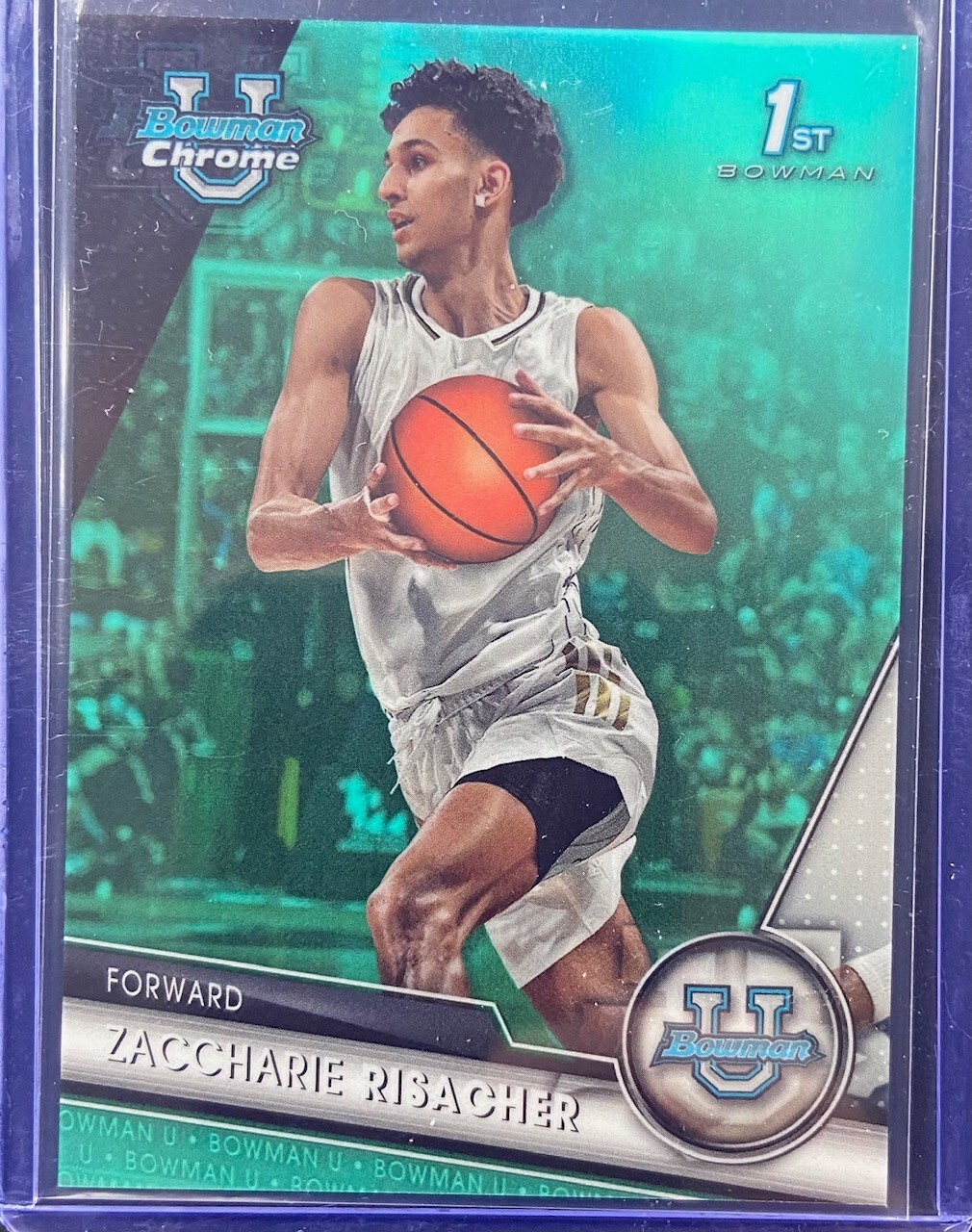 2024 Topps Bowman University Chrome Zaccharie Risacher 1st Bowman Green /299 #9