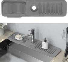 Kitchen Faucet Sink Splash Guard Silicone Drain Pad Water Catcher Tray Slip Mat