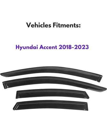 Window Visor Compatible with Hyundai Accent 2018-2023 - Picture 2 of 4