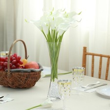 20 WHITE 14" tall Poly Foam Calla Lily Flowers Single Stems Party Centerpieces