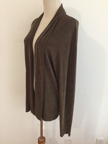 BETTINA RIEDEL New York Vintage Open Drape Cardigan Topper Olive-Brown Size S - Picture 4 of 12