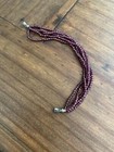 Orissa Rhodolite Garnet beaded multi strand bracelet with magnetic clasp