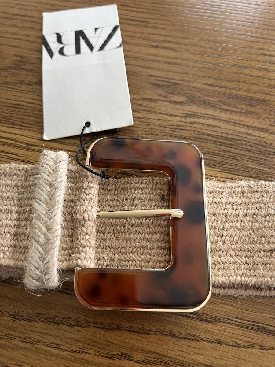 Zara JUTE BELT WITH ACETATE SQUARE BUCKLE size 30 | eBay display picture 3