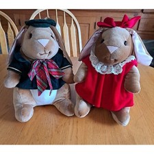 Commonwealth male female bunny velvet Plush lot vintage 1985 toys r us