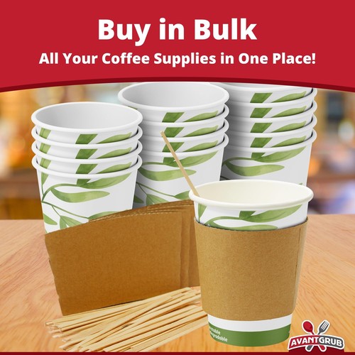 Recyclable Biodegradable Hot Drink Cups 12 Oz 100 Pk of Compostable Paper Mug... - Picture 6 of 8