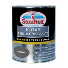 Sandtex 10 Yr Primer Undercoat Exterior Wood  Metal Paint Grey 750ml