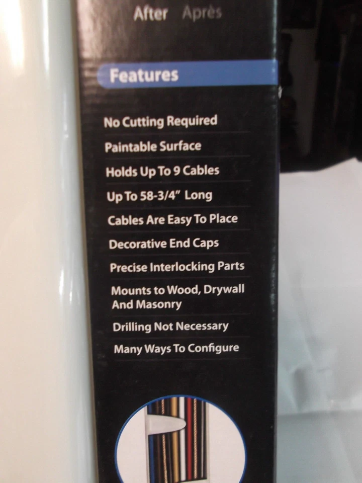 Bell'O TV Cable Concealer Trunking Wire Cord Management Hiding Wall Mount System - Изображение 2 из 4