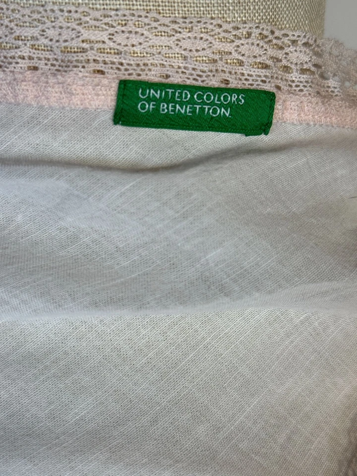 Blusa United Colors Of Benetton para mujer color rosa rubor lino mezcla algodón talla L Foto 4 de 4