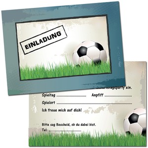 10 Einladungskarten Kindergeburtstag - Fußball - Einladung - FUSSBALL - Junge | eBay