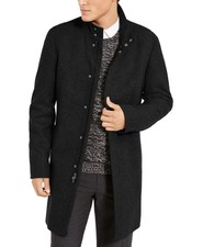 calvin klein men's slim fit black solid raincoat
