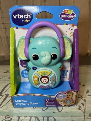 VTECH BABY BILINGUAL Musical Elephant Learning Toy for Infants ; ENG/SPA *Rare