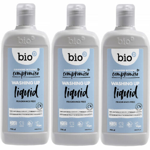 Bio-D Washing Up Liquid Fragrance Free 750ml (Pack of 3) - Picture 1 of 1