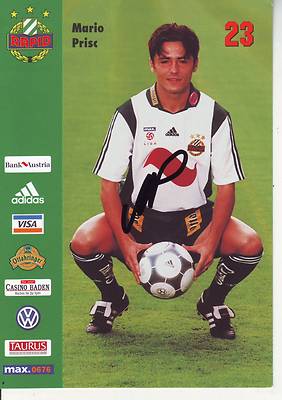 FOOTBALL Player Card MARIO PRISC Team SK RAPID VIENNA SIGNED