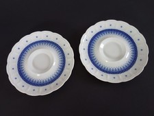 Krautheim Selb Bavaria Rialto Kaffee Untertasse Untere wei&szlig; Dekor blau