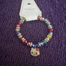 Hello Kitty Beaded Multicolor Stretchy Bracelet. New  Free Shipping