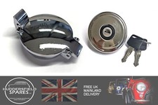 Chrome aston fuel/petrol cap and stainless steel locking cap for classic Mini