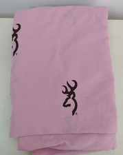 Browning Pink Buckmark Logo Flat Bed Sheet 78 X 93 Cotton Blend