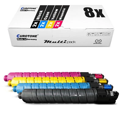 EUROTONE 8x Toner f�r Ricoh Aficio MP C 3002 3502 wie 841651 - 841654 Set CMYK