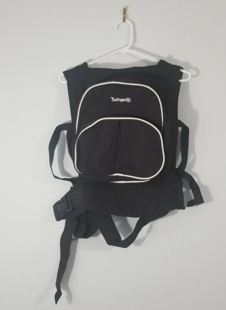 Twingaroo Baby Carrier Diaper Bag Backpack Combo. Small and Large Pockets on Bag