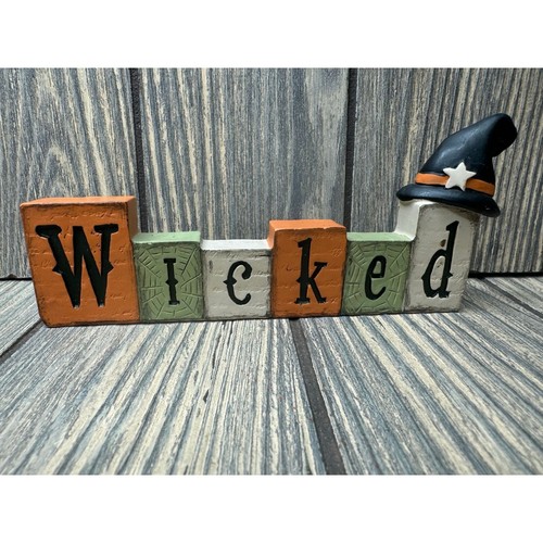 Halloween Wicked Block Letters Decor With Witch Hat