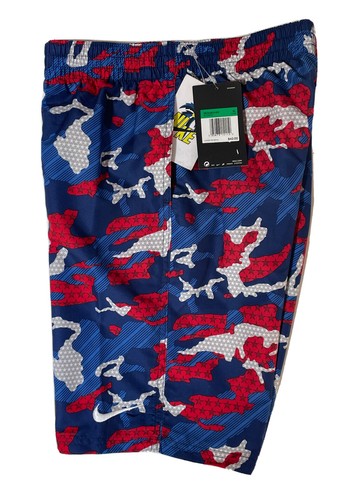 NWT NIKE Boys Red/WHT/Blue Camo Stars & Stripes Mesh Lined Swim Trunks Size XL - Picture 2 of 3