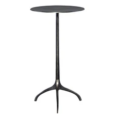 Rustic Minimalist Industrial Accent Table Metal Tripod Dark Silver Pedestal